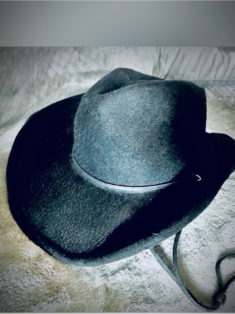 NEW Peter Grimm Drifter Boho Western Hat, Black Felt 100% poly/prototype sample